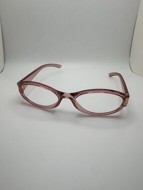Gucci Small Oval Frames Pink Transparent with Gold Accents
